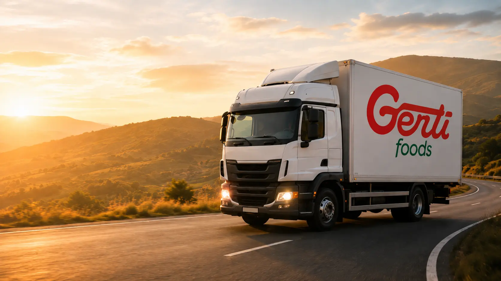 Kamioni i dërgesave Gerti Foods në rajon