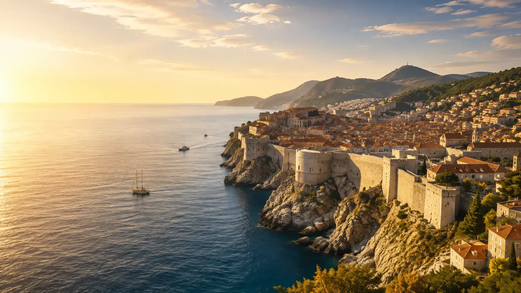Qyteti i vjetër i Dubrovnikut në bregdetin kroat